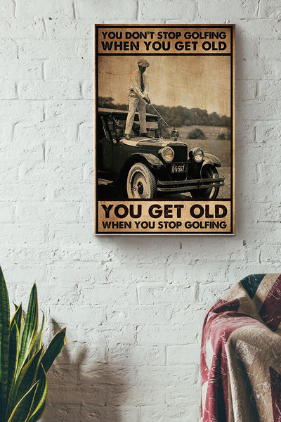 Golf Vintage Image Canvas Gallery Wrapped Canvas Framed Gift Idea