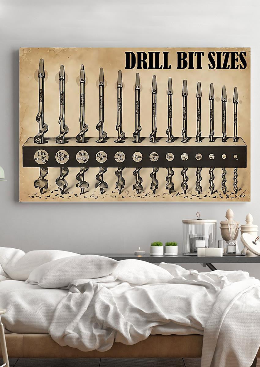 Drill Bit Sizes Mechanical Knowledge For Car Repair Shop Decor