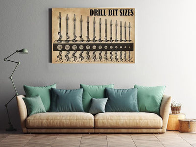 Drill Bit Sizes Mechanical Knowledge For Car Repair Shop Decor