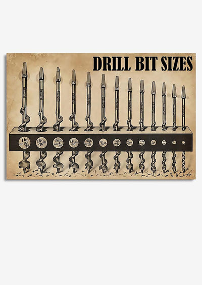 Drill Bit Sizes Mechanical Knowledge For Car Repair Shop Decor