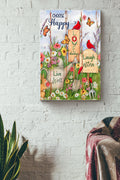 Choose Happy Love Always Laugh Often Live Well Gardening Poster Canvas Gallery Wrapped Canvas Framed Gift Idea