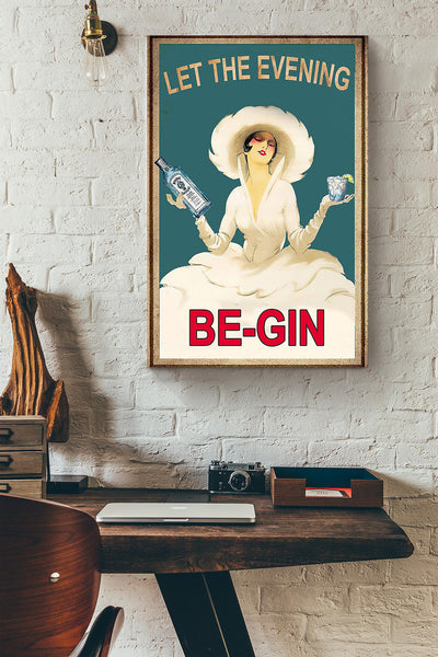 Female Bartender Let The Evening Be Gin Wine Lover Gift For Bar Decor Bartender Housewarming Canvas