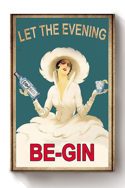 Female Bartender Let The Evening Be Gin Wine Lover Gift For Bar Decor Bartender Housewarming Canvas