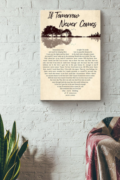 If Tomorrow Never Comes Lyrics Heart Typography Ronan Keating Poster Canvas Gallery Wrapped Canvas Framed Gift Idea