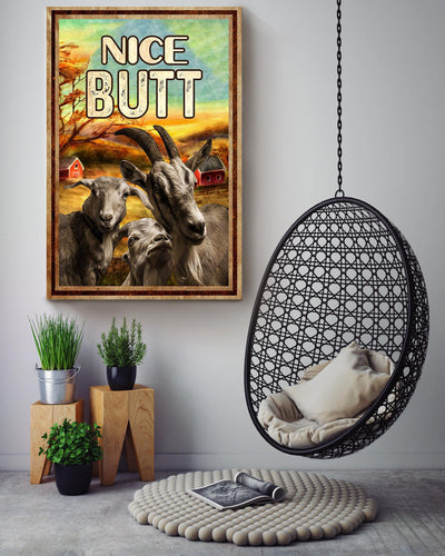 Funny Goat Nice Bum Vintage Retro Gift For Farmer Canvas
