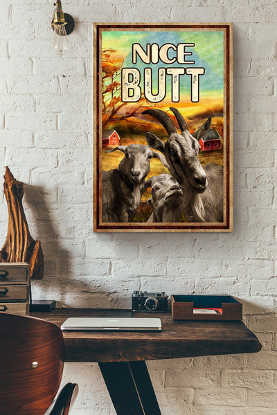 Funny Goat Nice Bum Vintage Retro Gift For Farmer Canvas