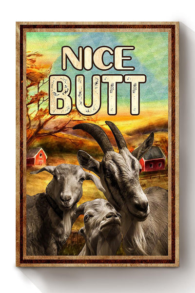 Funny Goat Nice Bum Vintage Retro Gift For Farmer Canvas
