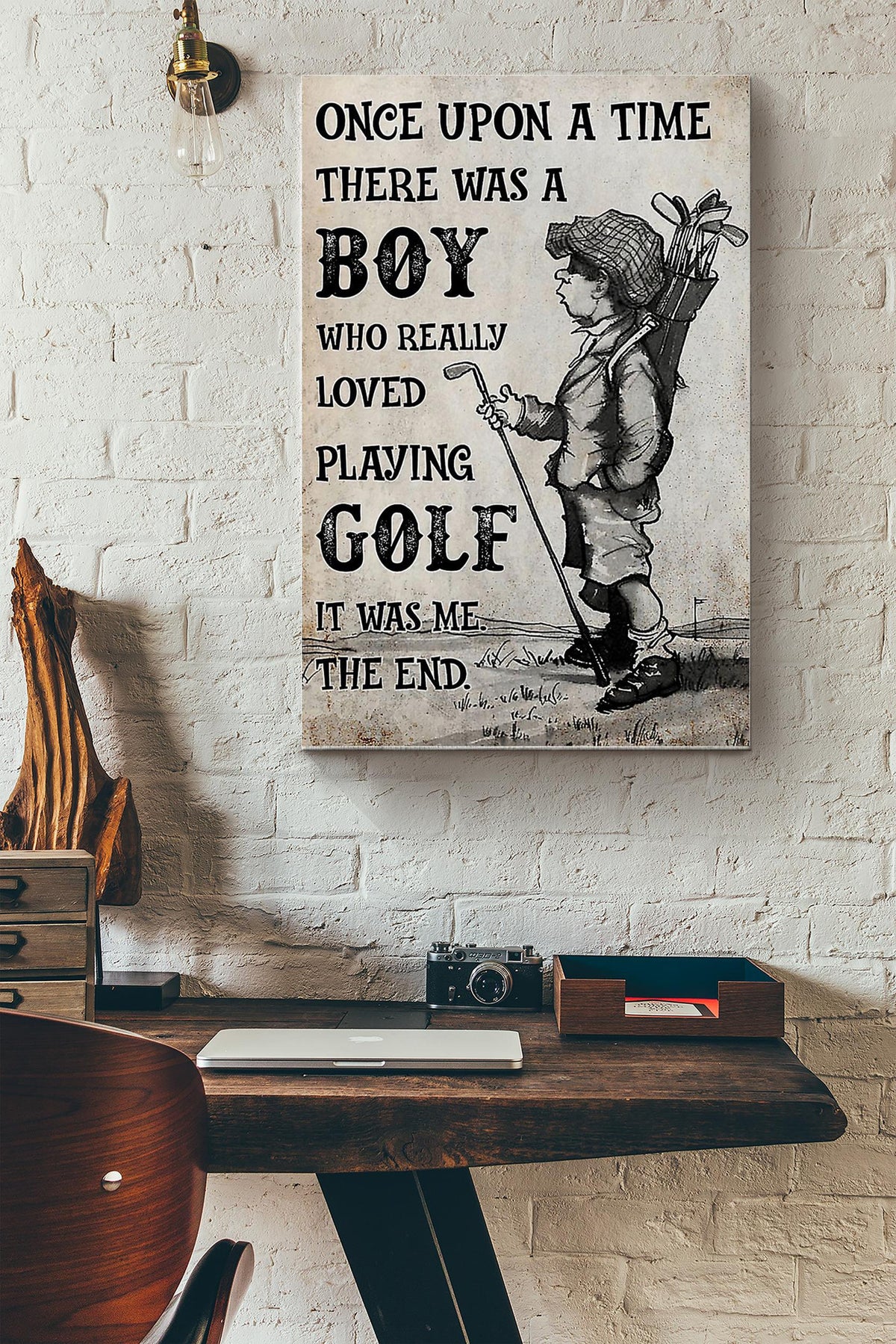 Golf There Was A Boy Who Really Loved Playing Golf Canvas Gallery Wrapped Canvas Framed Gift Idea