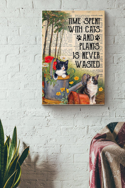 Garden Time With Cats And Plants Canvas Gallery Wrapped Canvas Framed Gift Idea