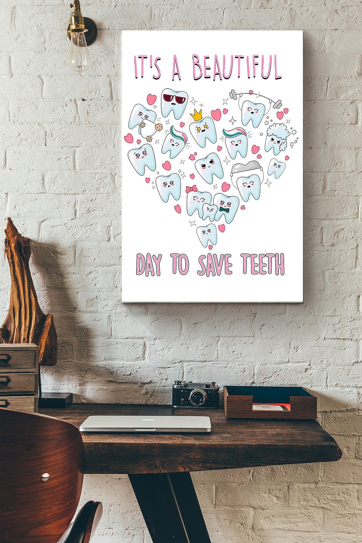 Its A Beautiful Day To Save Teeth Dentist Poster Canvas Gallery Wrapped Canvas Framed Gift Idea