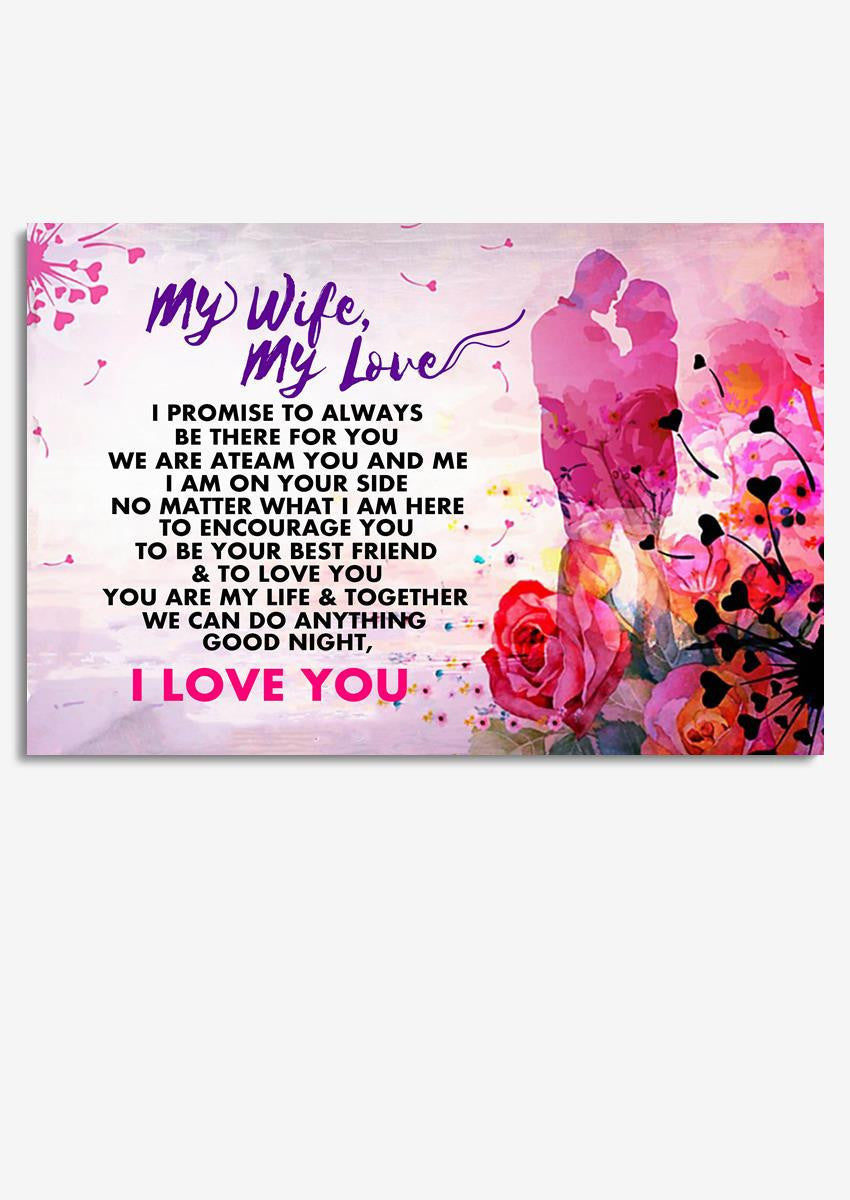 My Wife My Love Loving Quote Wall Art Gift For Valentine Wedding Anniversary Framed Prints, Canvas