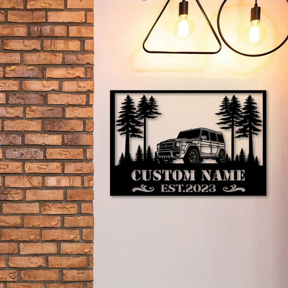 Mercedes G Class Metal Sign, Personalized Garage Sign Custom Name EST, SUV Metal Wall Art Gift for Men Dad Husband