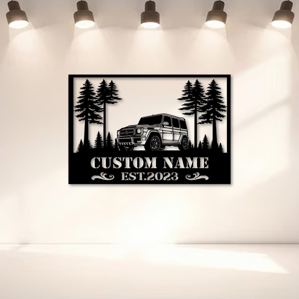 Mercedes G Class Metal Sign, Personalized Garage Sign Custom Name EST, SUV Metal Wall Art Gift for Men Dad Husband