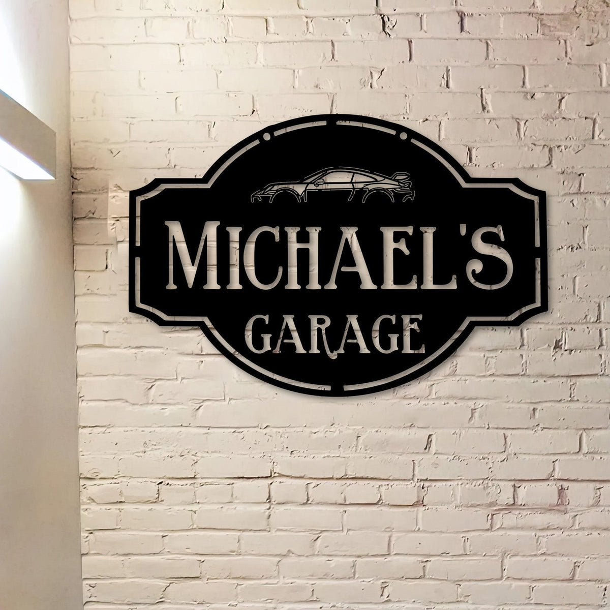 911 GT3 Model 992 Classic Metal Garage Sign, Personalized Car Name Sign, Custom Garage Wall Art, Gift for Men Husband