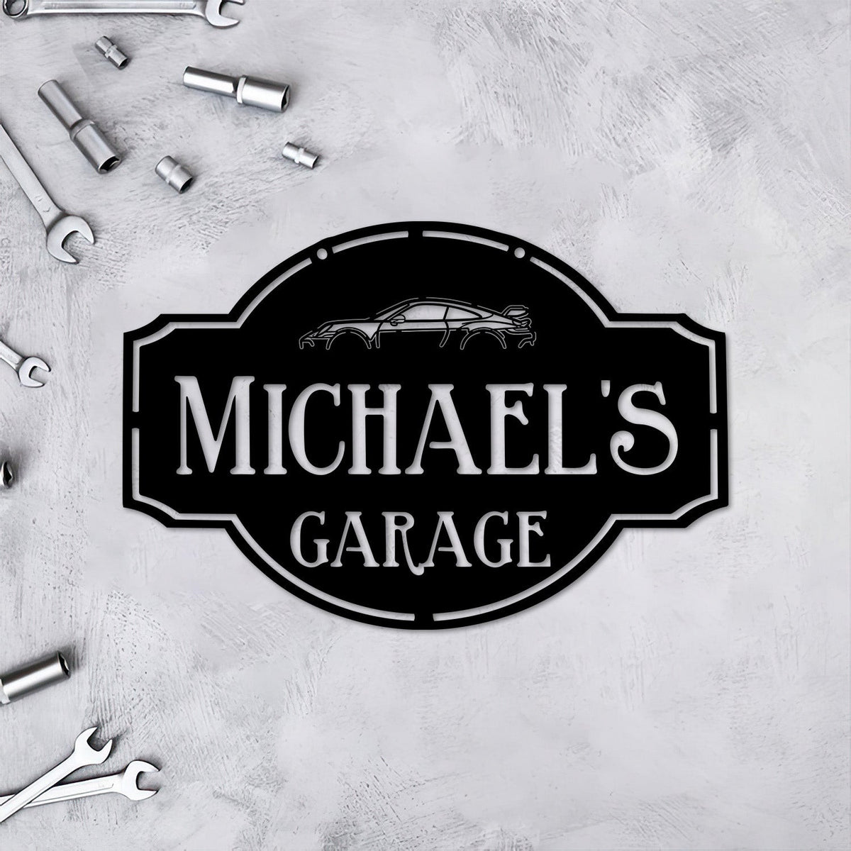 911 GT3 Model 992 Classic Metal Garage Sign, Personalized Car Name Sign, Custom Garage Wall Art, Gift for Men Husband