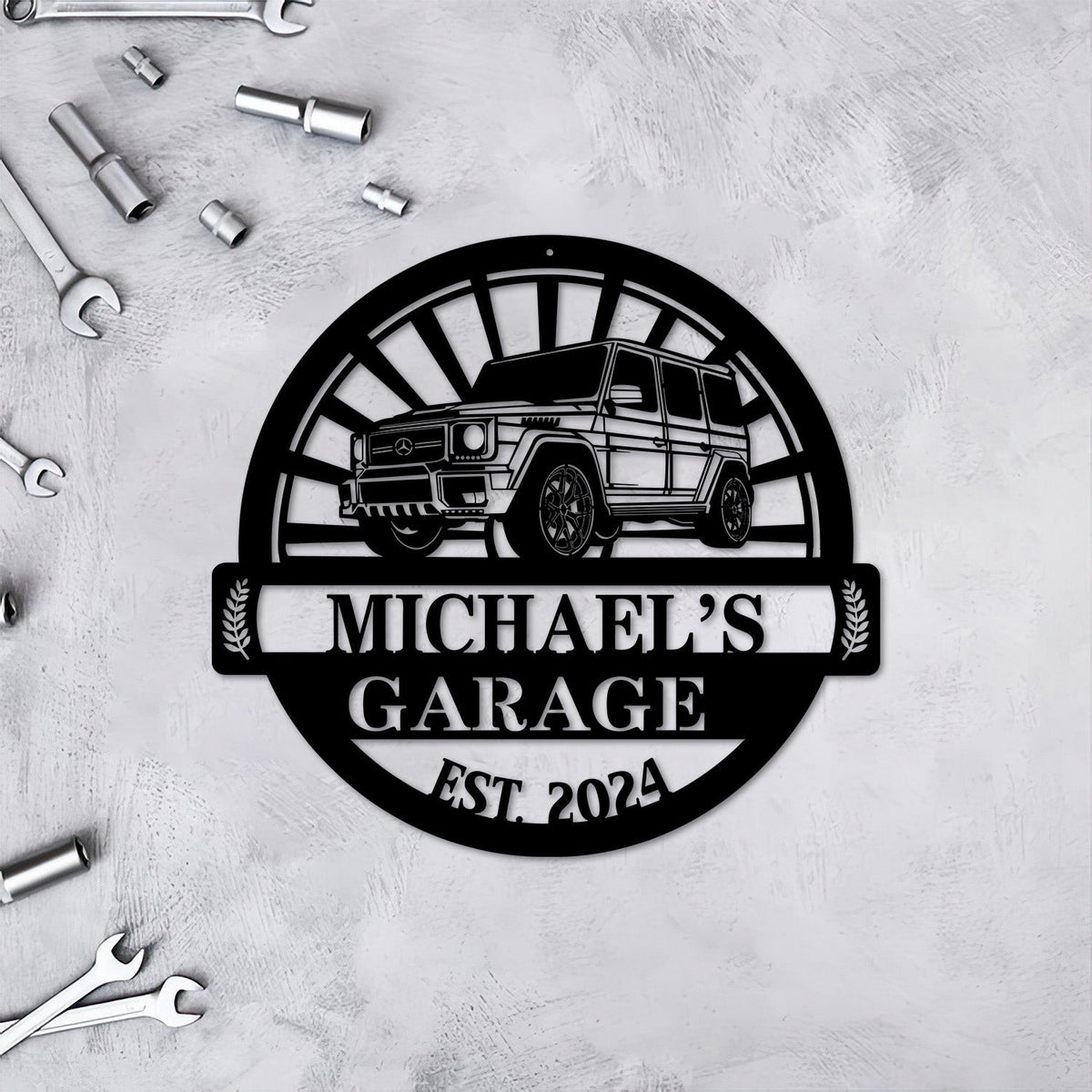 Mercedes G Class Metal Garage Sign, Custom Car Emblem Wall Art, Personalized Garage Decor, Gift for Husband