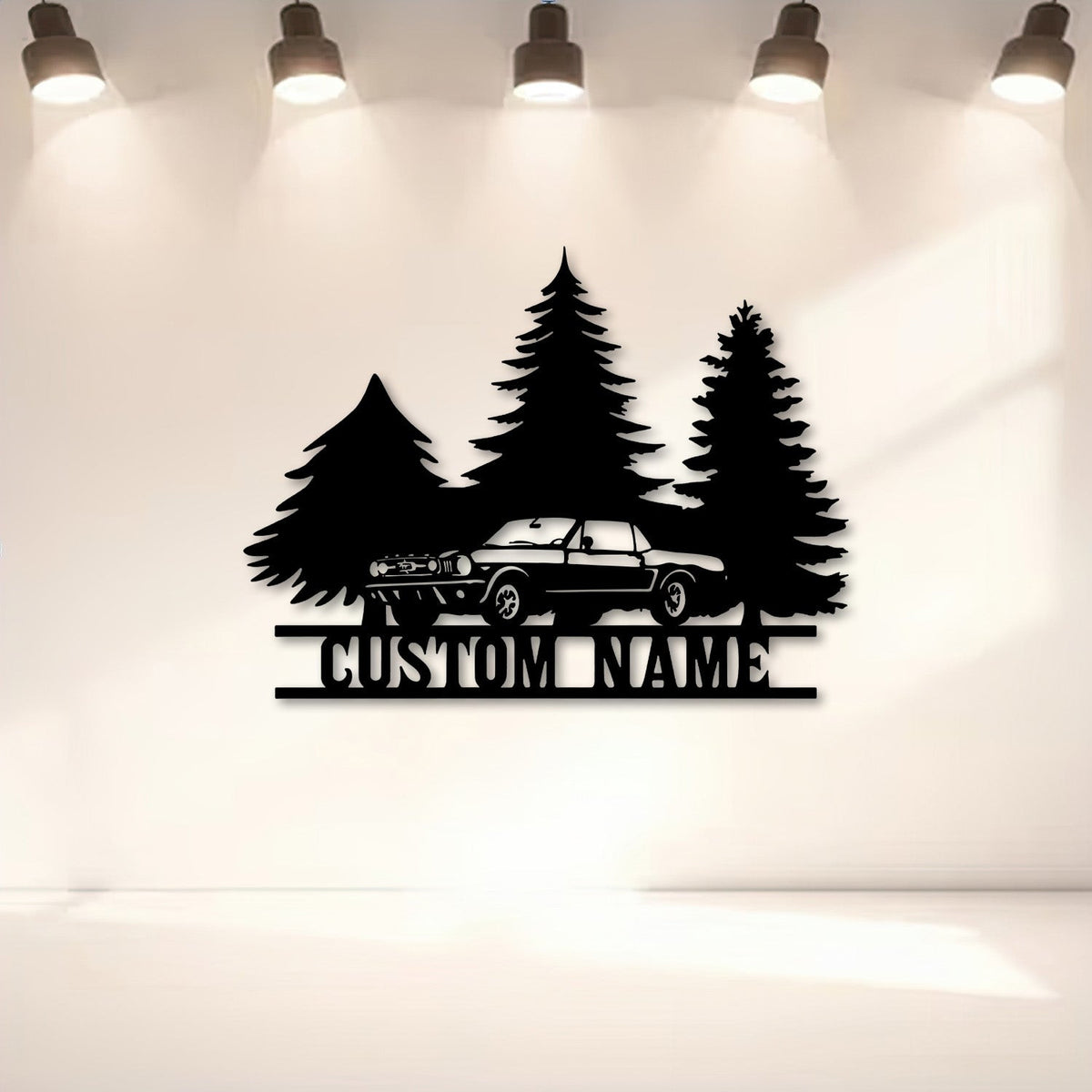 1968 Ford Mustang Metal Sign, Classic Car Forest Garage Sign, Personalized Mustang Wall Art, Gift for Dad Husband