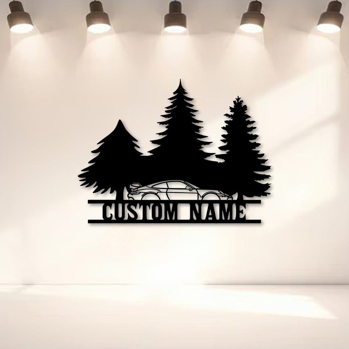 911 GT3 Model 992 Classic Metal Silhouette Wall Art, Custom Porsche Nature Garage Decor, Personalized Car Gift for Husband