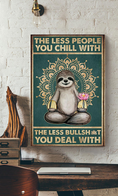 Namaste Sloth Life Quotes For Yoga Studio Decor Canvas