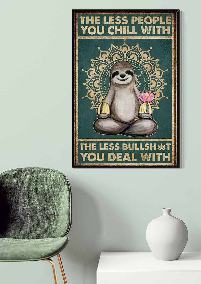 Namaste Sloth Life Quotes For Yoga Studio Decor Canvas