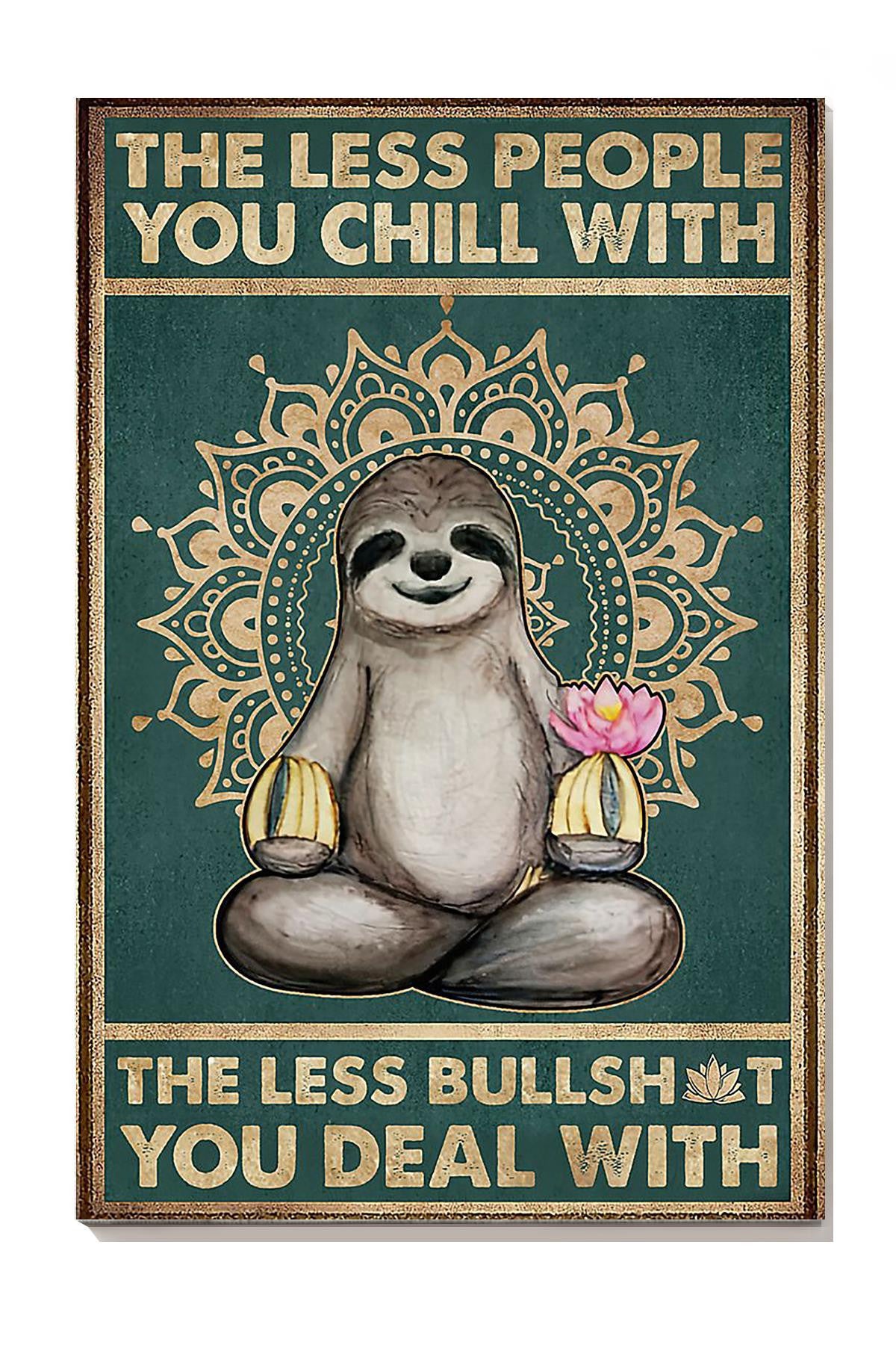 Namaste Sloth Life Quotes For Yoga Studio Decor Canvas