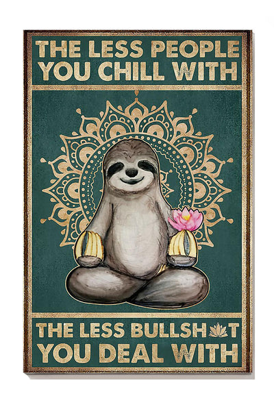 Namaste Sloth Life Quotes For Yoga Studio Decor Canvas