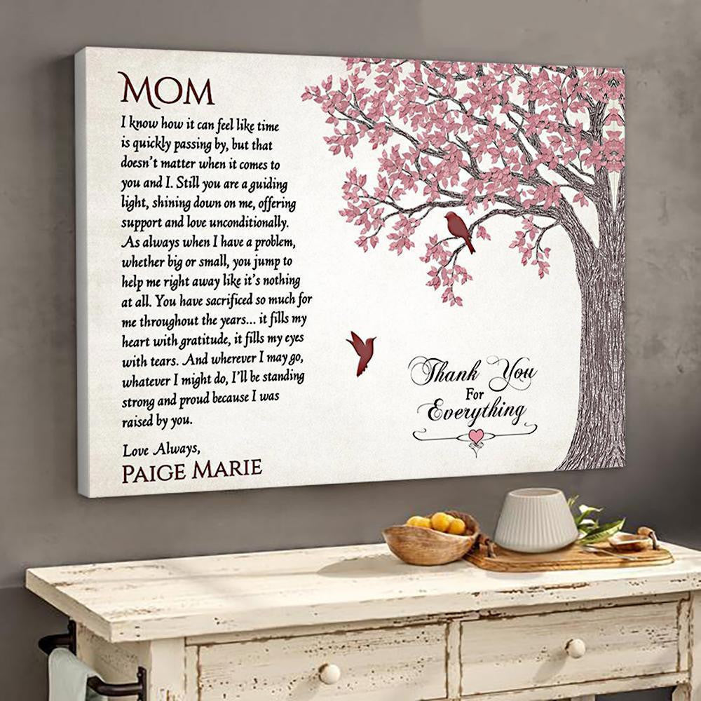 Personalized Gifts Thank You For Everything Thanks Mom Print Canvas Mothers Day