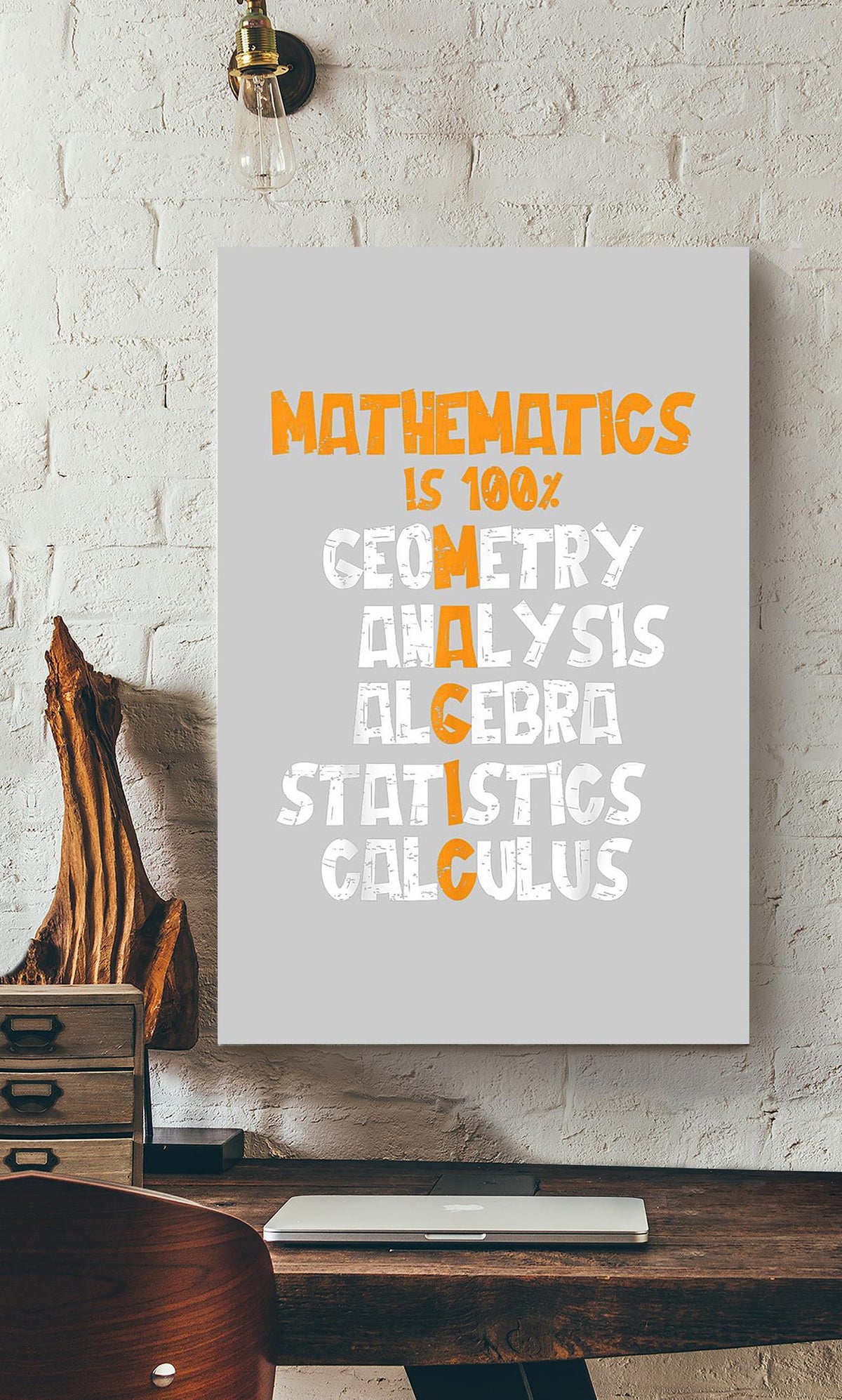 Mathematics Science Math Is 100 Magic Teacher Mathemetics Wall Art For Math Teacher Classroom Decor Canvas Gallery Wrapped Canvas Framed Gift Idea Framed Prints, Canvas