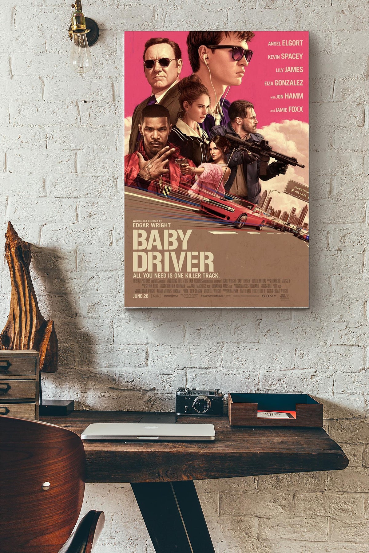 Original Baby Drive Poster Wall Art Decor Canvas Gallery Wrapped Canvas Framed Gift Idea Framed Prints, Canvas