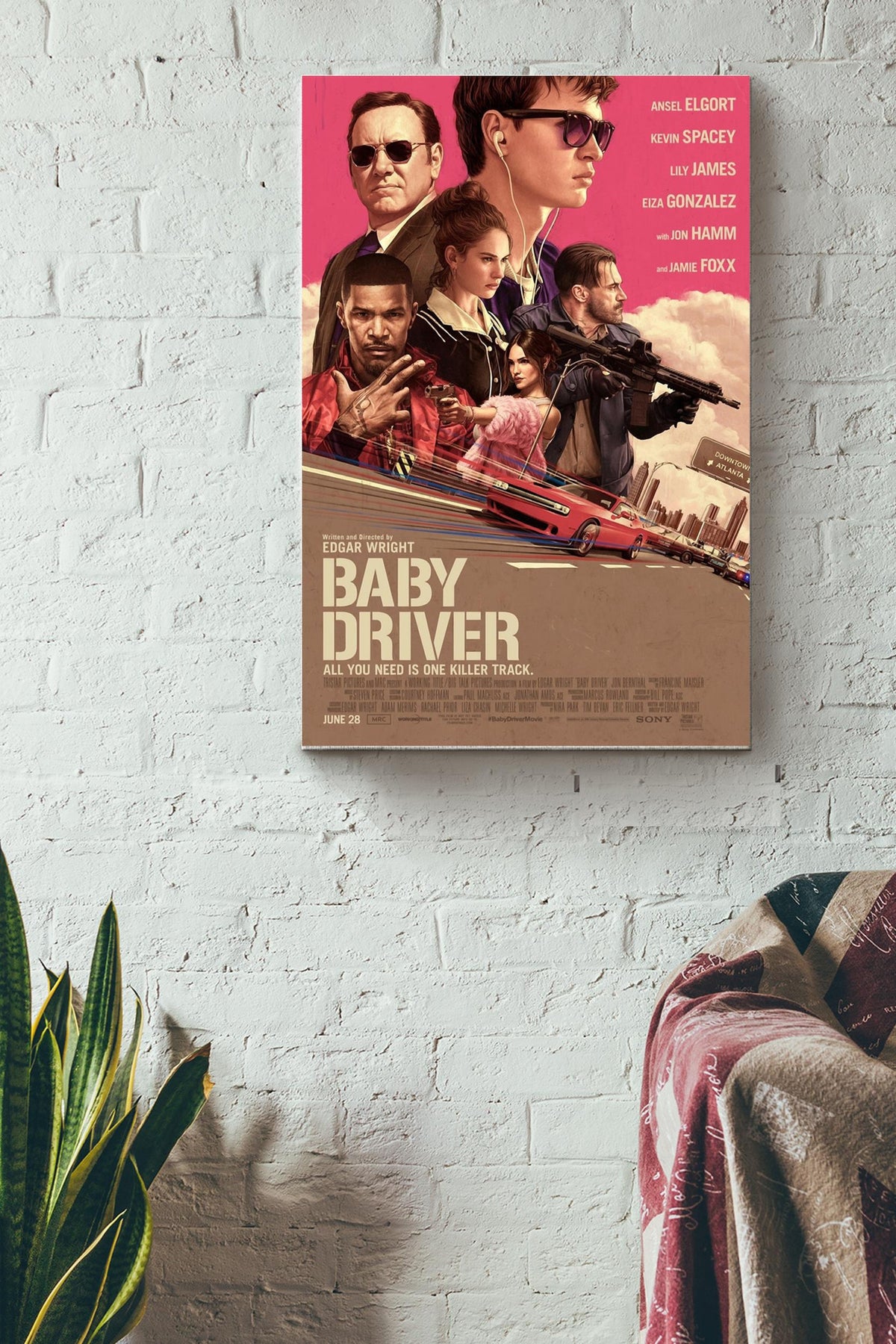 Original Baby Drive Poster Wall Art Decor Canvas Gallery Wrapped Canvas Framed Gift Idea Framed Prints, Canvas