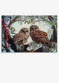 Owl Couple Sweet Home Loving Wall Art Gift For Valentine Wedding Anniversary Framed Prints, Canvas
