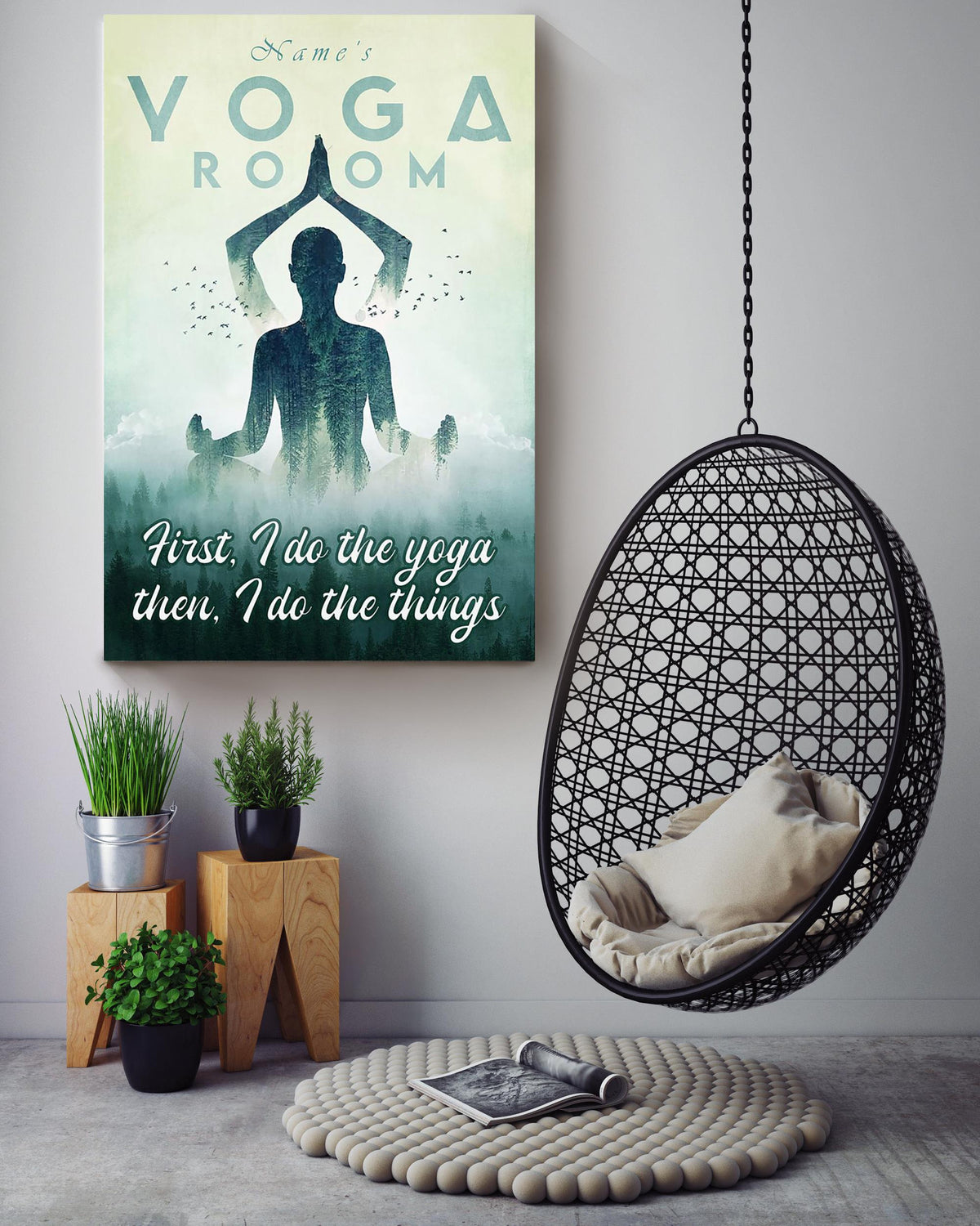 Personalised Yoga Room For Yoga Studio Sign Canvas