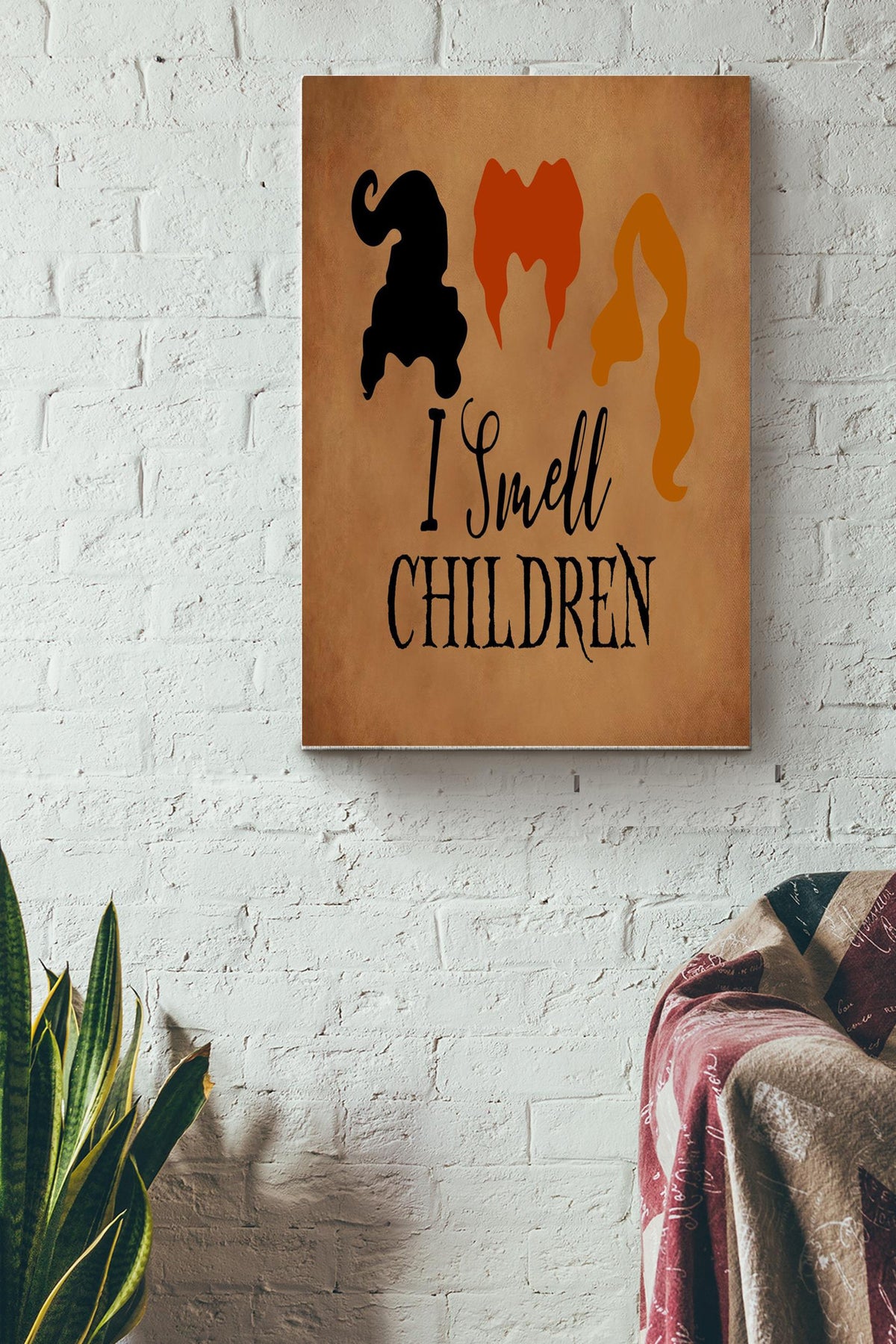 I Smell Chidren Poster - Witch Wall Art - Gift For Home Decor Funny Housewarming Gift Halloween Decor Kids Canvas Gallery Wrapped Canvas Framed Gift Idea Framed Prints, Canvas