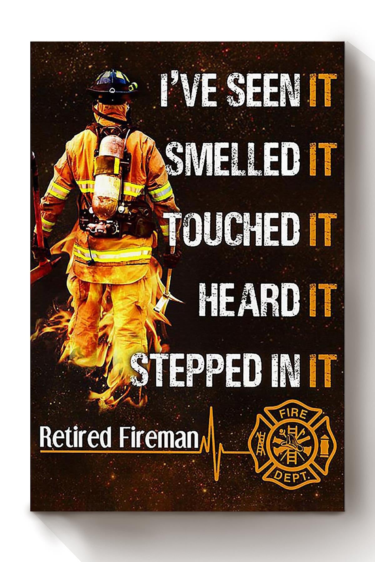 Retired Fireman Gift For Fireman Volunteer Firefighter International Firefighters Day Canvas