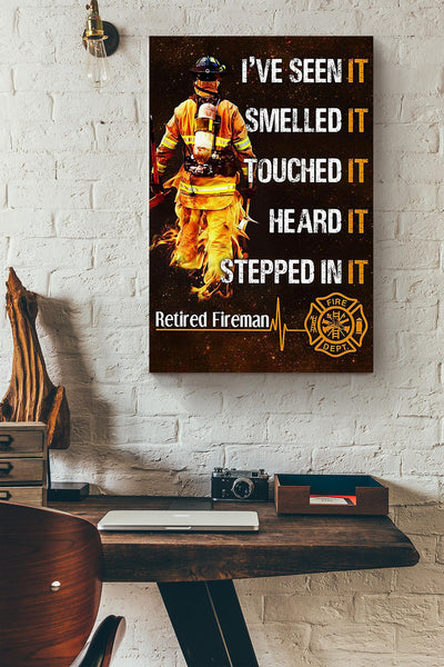 Retired Fireman Gift For Fireman Volunteer Firefighter International Firefighters Day Canvas