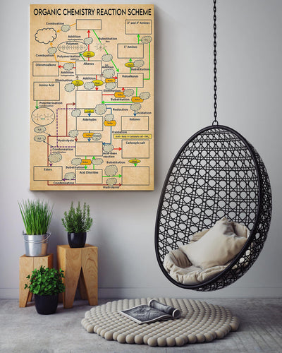 Organic Chemistry Reaction Scheme Science Knowledge For Homeschool Home Decor Canvas