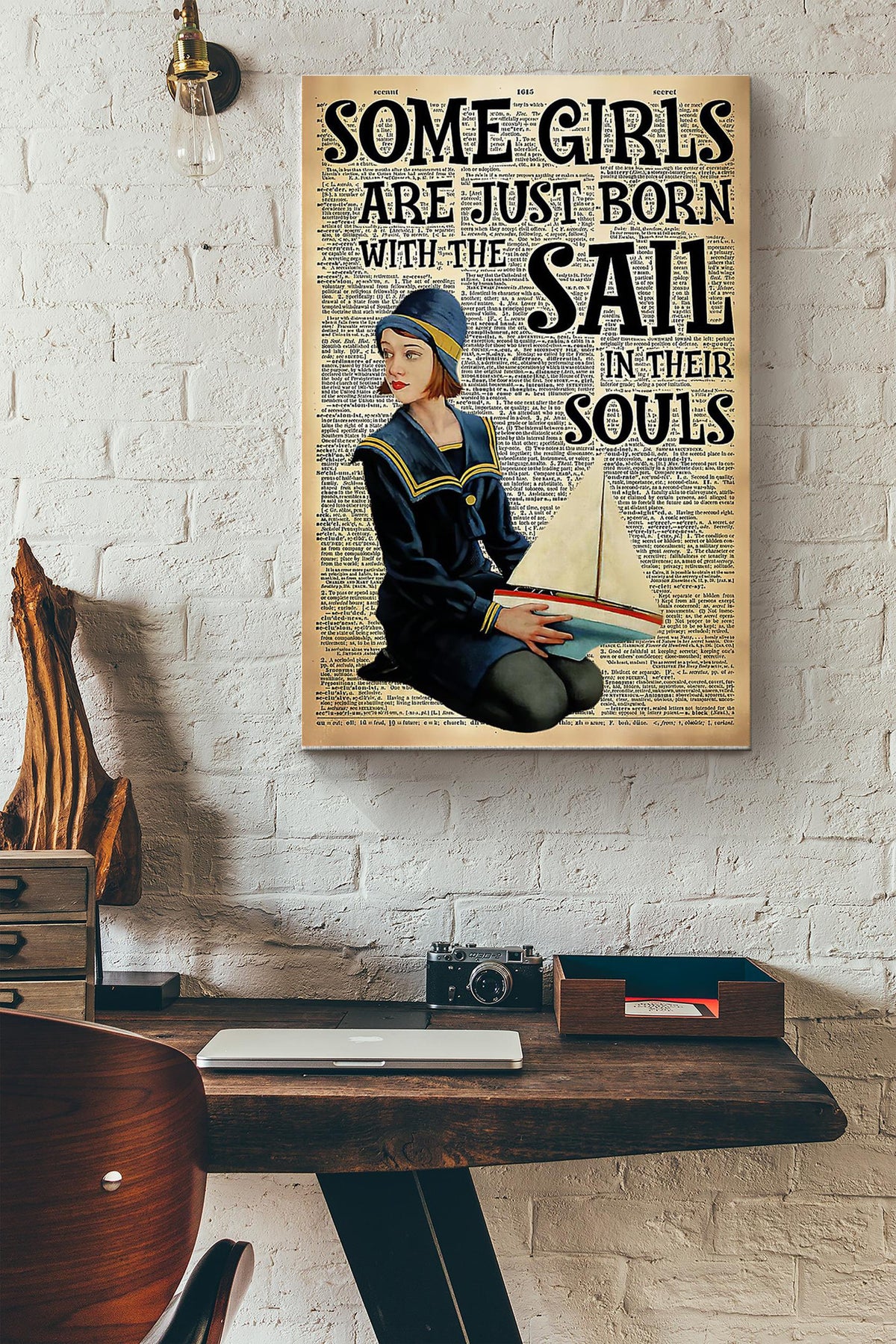 Sailor Some Girls Are Just Born With The Sail Canvas Gallery Wrapped Canvas Framed Gift Idea