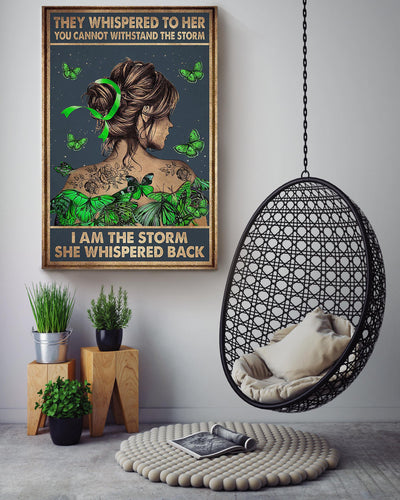 Liver Cancer They Whispered To Her Motivation Quote Wall Art Gift For Cancer Awareness Canvas Framed Prints, Canvas