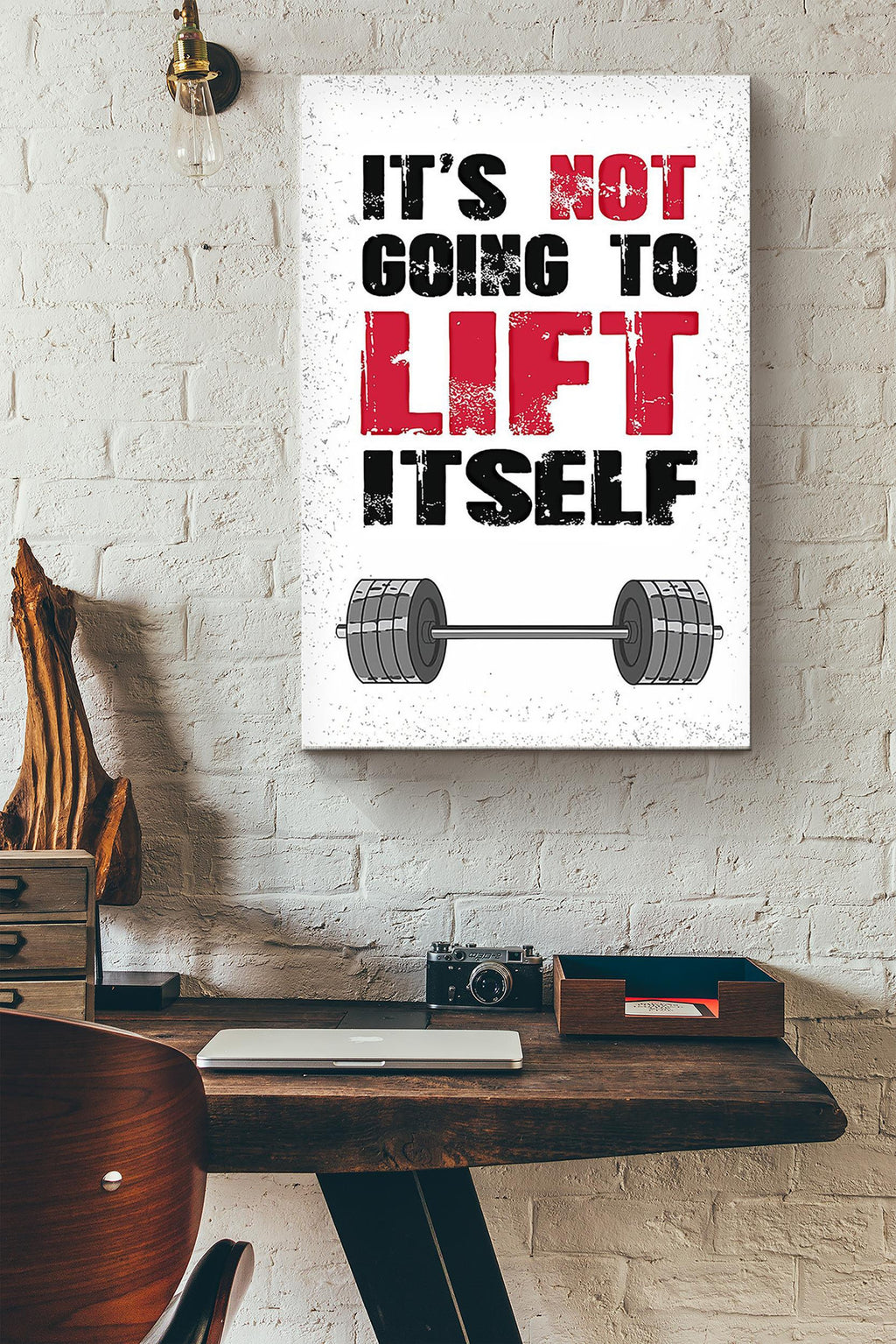 Its Not Going To Lift Itself Lifting Fitness Poster Canvas Gallery Wrapped Canvas Framed Gift Idea