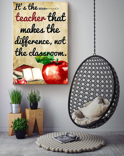 Its The Teacher That Make The Difference, Not The Classroom Canvas Gallery Wrapped Canvas Framed Gift Idea