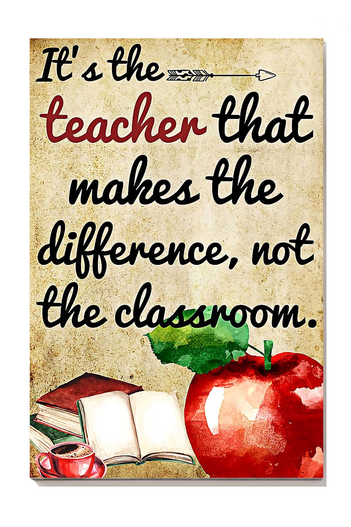 Its The Teacher That Make The Difference, Not The Classroom Canvas Gallery Wrapped Canvas Framed Gift Idea