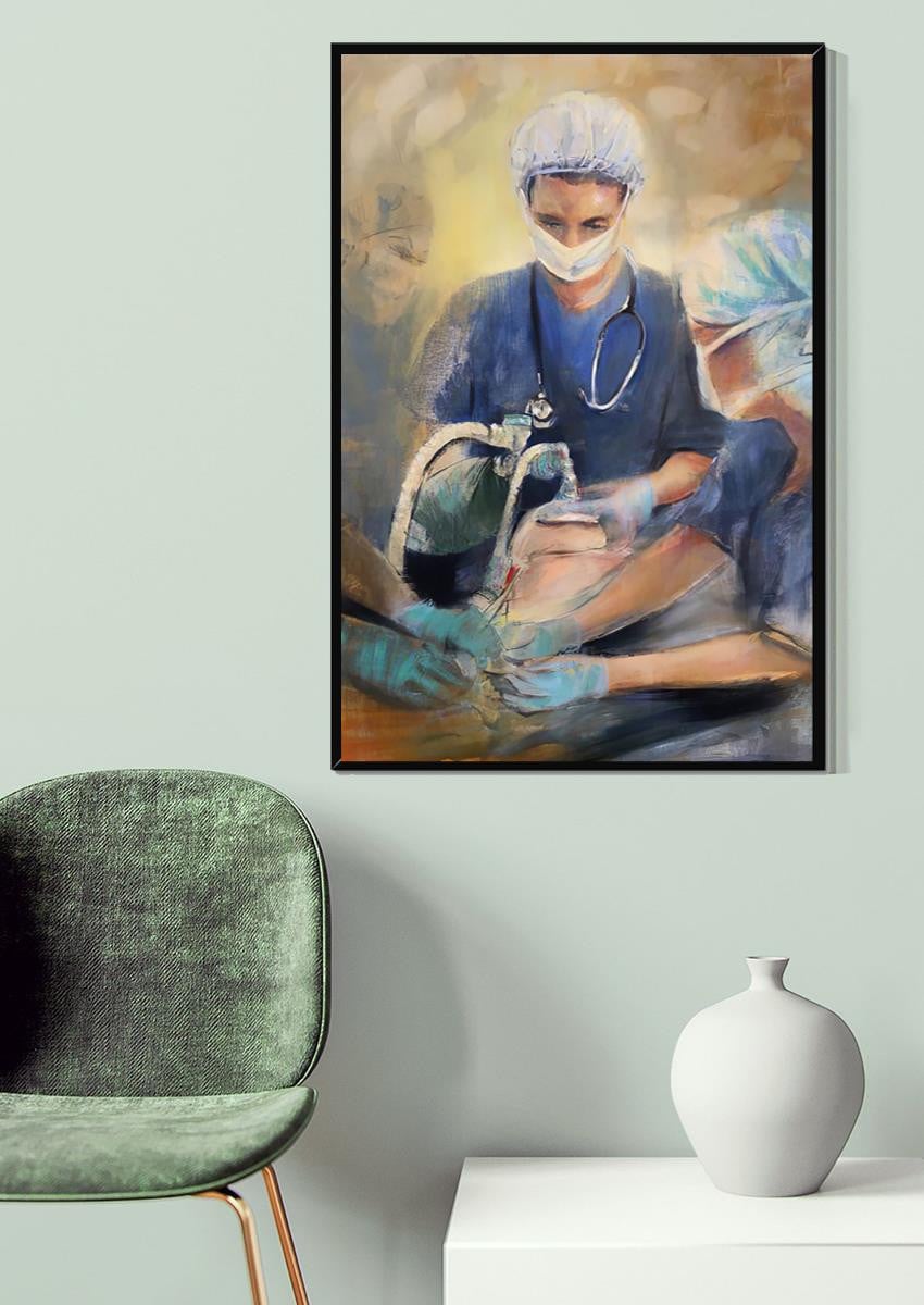Nurse Anesthesia Art Nurse Life Wall Art Nurse's Day Gift Canvas Framed Prints, Canvas