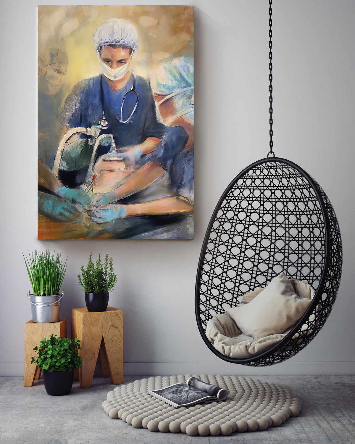 Nurse Anesthesia Art Nurse Life Wall Art Nurse's Day Gift Canvas Framed Prints, Canvas