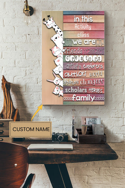In This Class Personalized Poster - Class Decor Wall Art - Gift For School Decor Friend Canvas Gallery Wrapped Canvas Framed Gift Idea Framed Prints, Canvas