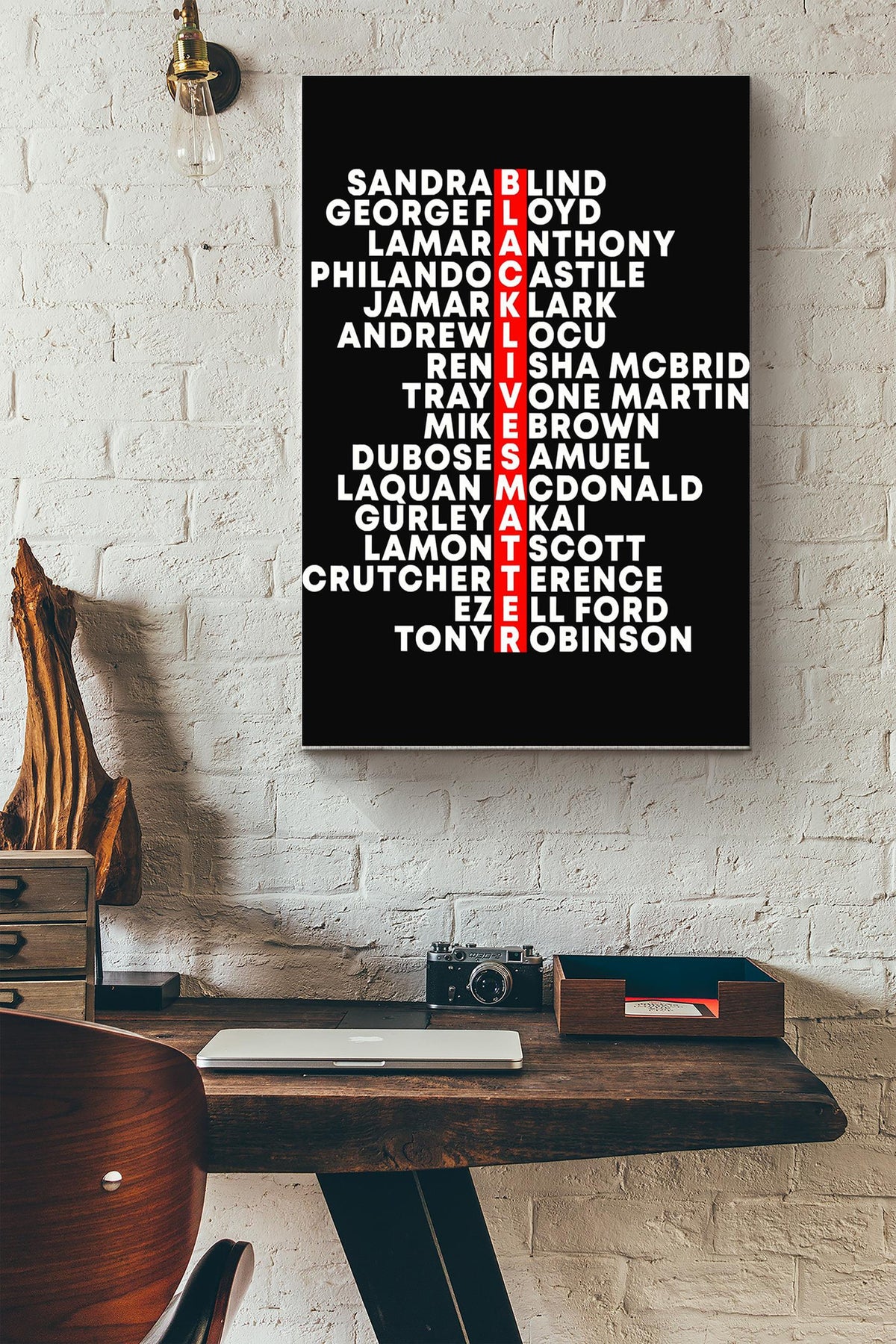 SAY THEIR NAMES black lives matter Poster Canvas Gallery Wrapped Canvas Framed Gift Idea