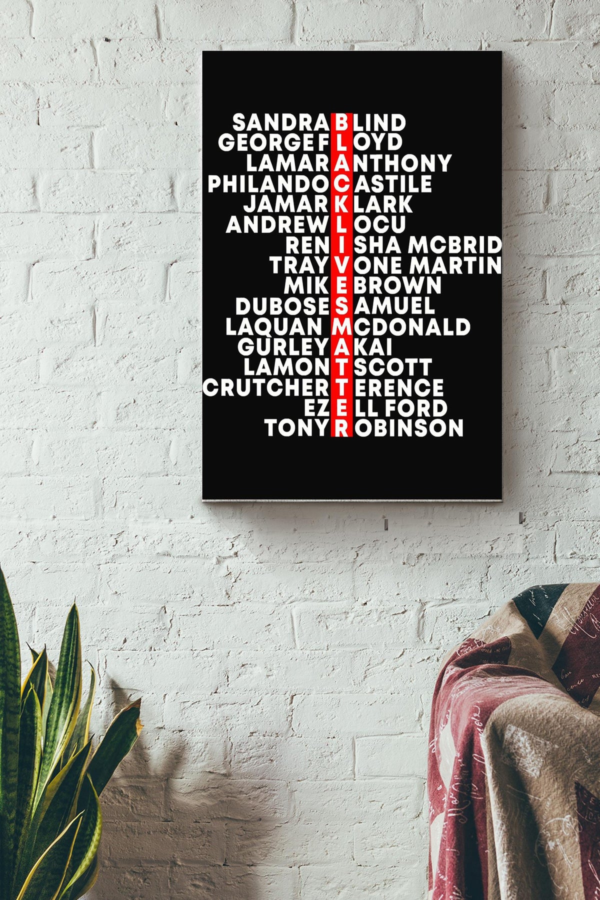 SAY THEIR NAMES black lives matter Poster Canvas Gallery Wrapped Canvas Framed Gift Idea