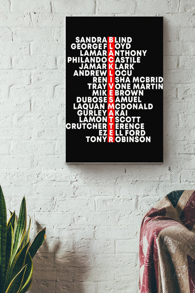 SAY THEIR NAMES black lives matter Poster Canvas Gallery Wrapped Canvas Framed Gift Idea