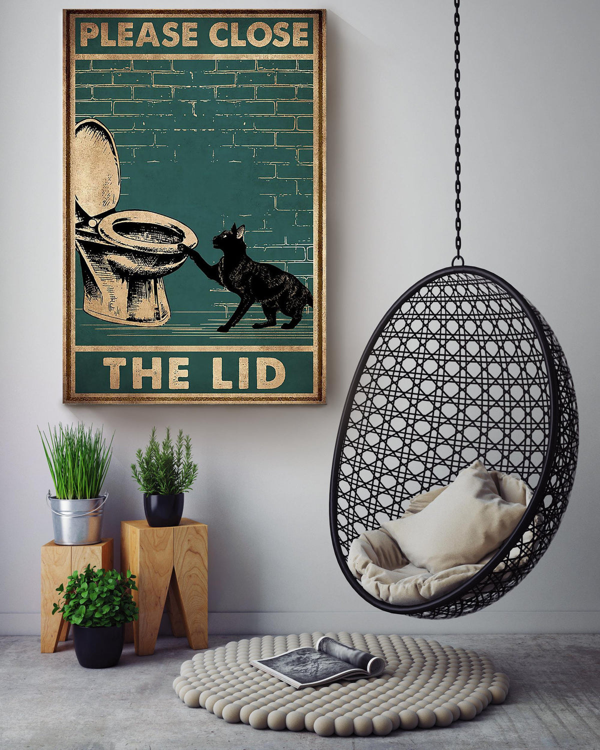 Please Close The Lid Funny Meme For Bathroom Decor Housewarming Canvas