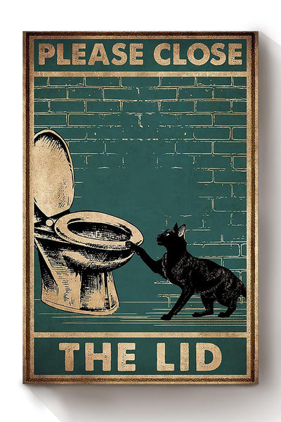 Please Close The Lid Funny Meme For Bathroom Decor Housewarming Canvas