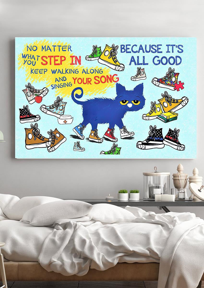 No Matter What You Step You Teacher Wall Art For Children Room Decor Framed Prints, Canvas